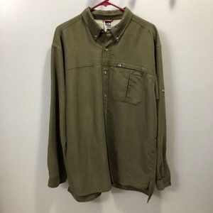 Green The North Face button up shirt men's size L